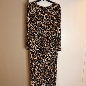 Leopard print maxi long sleeve size 14